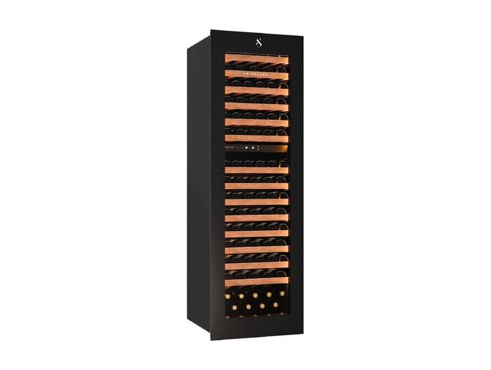 Swisscave Einbauweinkühlschrank WIB-178DFT. 2-Zonen, 178 cm, 94 Flaschen, Touch to open, für 94 Standardflaschen á 0,75l,Touch to Open, UV-abweisende Glastür, Mahagoni-Tablare