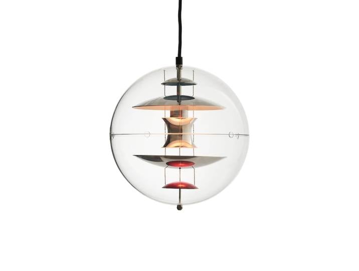 Verpan Lampe à suspension VP Globe Ø28 cm Chrome-red-blue