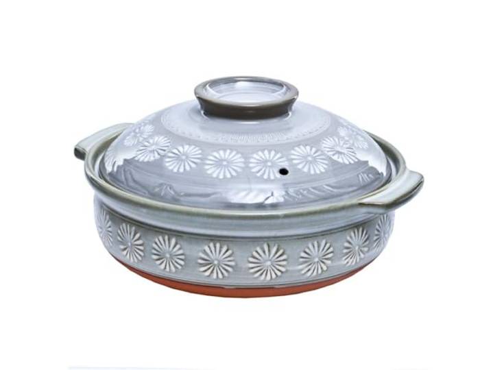 KFGISD, Auflaufform, runder Steingut-Tontopf mit Deckel, wärmeisolierter Topf,Tontopf(24.5cm)