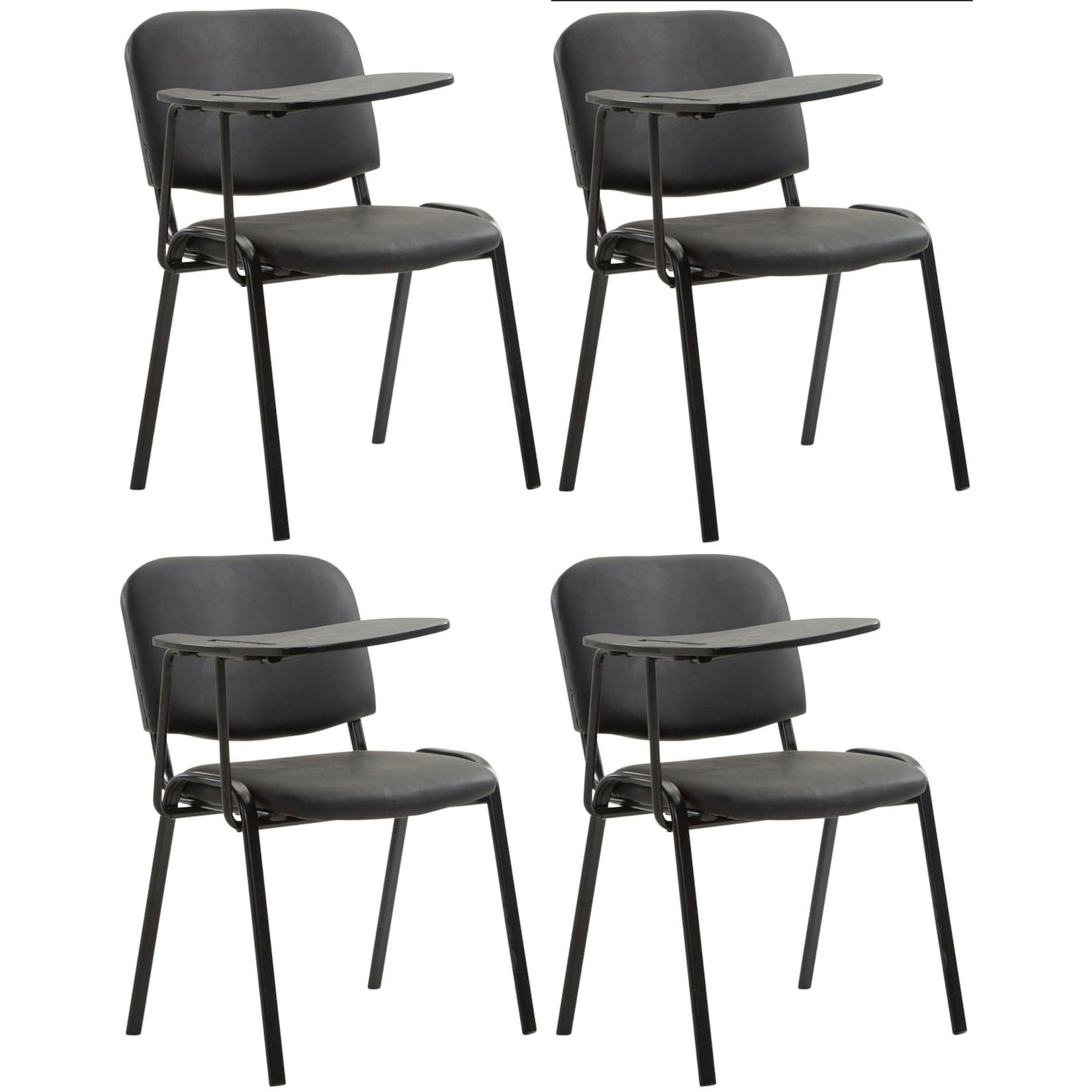 CLP 4er Set Stühle Ken Mit Klapptisch Kunstleder I Robuste Besucherstühle Mit Gepolsterter Sitzfläche