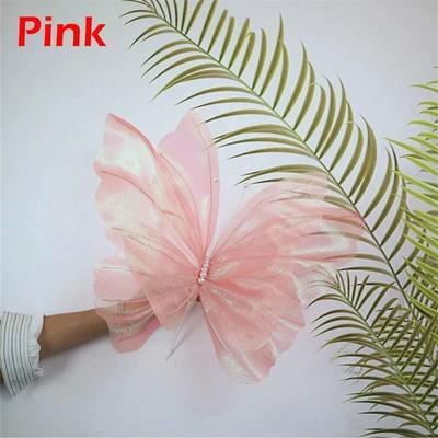 Uplift Essentials 20 Inch Large 3D Metallic Butterfly Wall Decoration Elegant Laser Cut Faux Butterfly Accent For Weddings & Parties pink