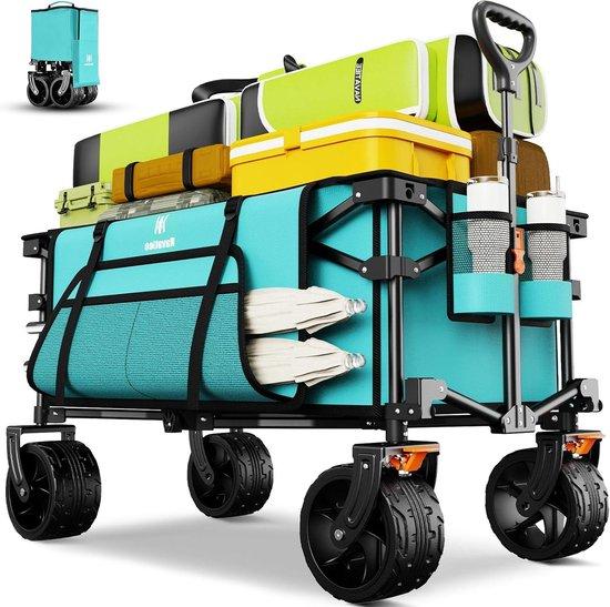 Leichtgewichtiges Strandrad für den Transport von Gepäck - Mit Bremssystem - 100 kg Tragkraft - Hellblaues Design