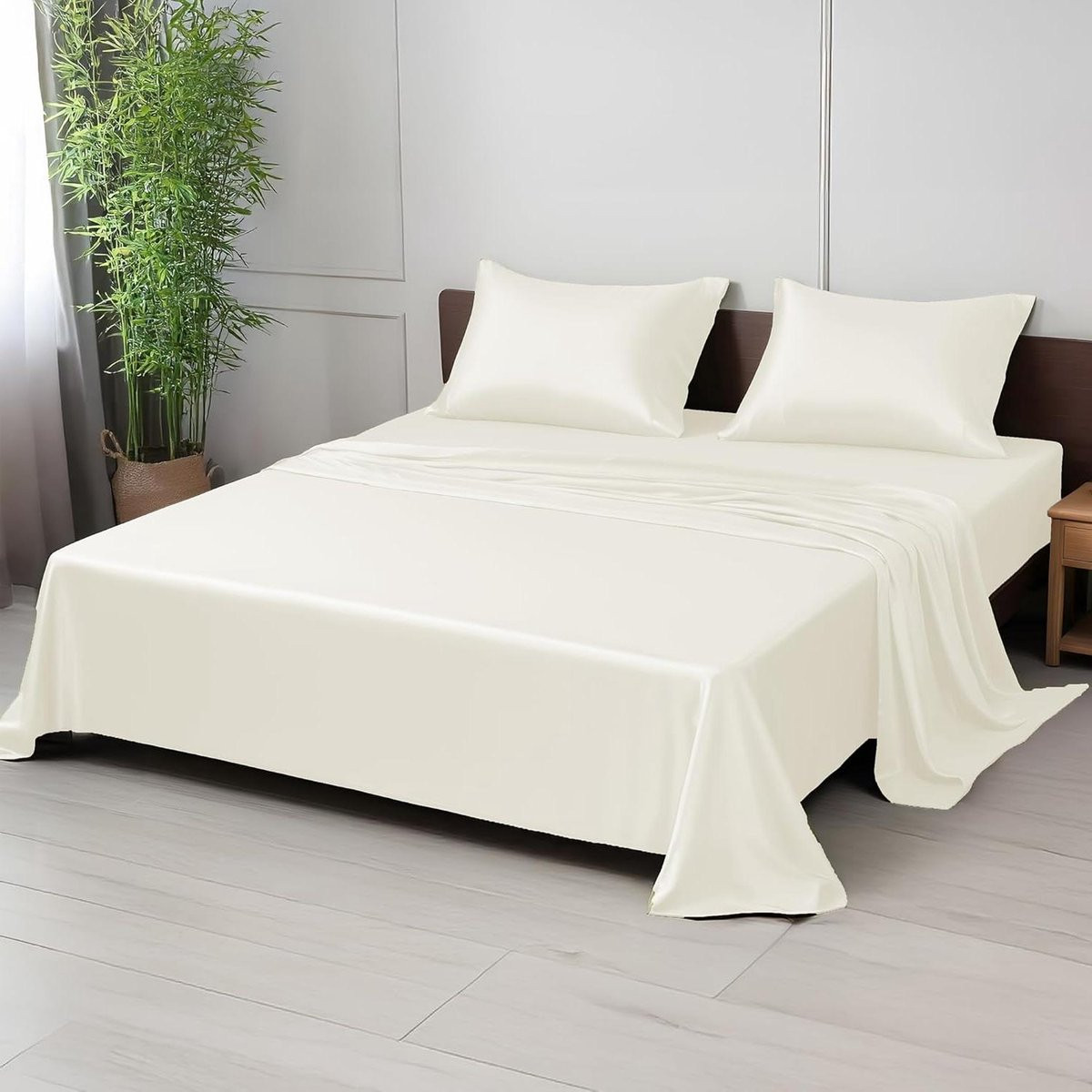 Luxe Bamboe Lakenset - 100% Organisch Beddengoed - Super King - Ivoor