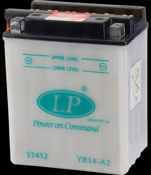 Landport Batteria Per Moto Modello YB14-A2 Con Tecnologia Robusta al Piombo Acido