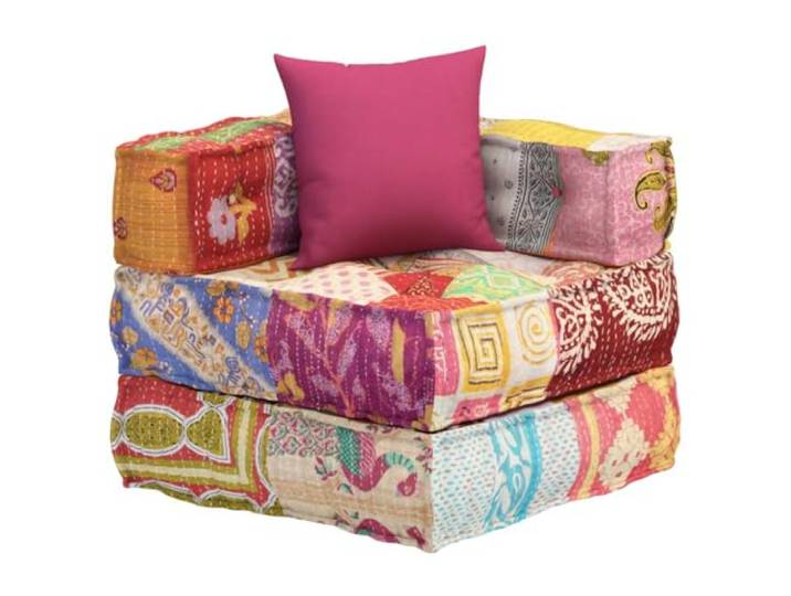 vidaXL Pouf mit Kissen Sitzpouf Sitzpuff Puff Sofa Einzelsofa Sitz Ecksofa Sessel Sitzmöbel Wohnzimmer Lounge Modular Patchwork Stoff