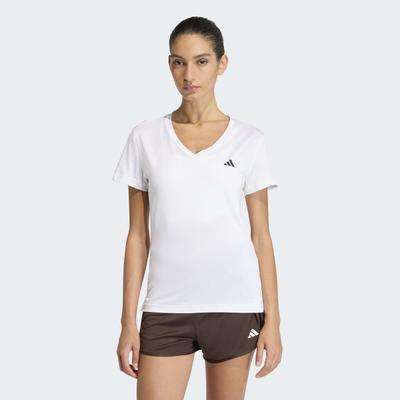 T-Shirt ADIDAS PERFORMANCE "ADIDAS WORKOUT ESSENTIALS MIT V-AUSSCHNITT", Damen, Gr. S, weiß, Obermaterial: 93% Polyester, 7% Elasthan, V-Ausschnitt, Shirts T-Shirt, mit V-Ausschnitt, ohne Verschluss