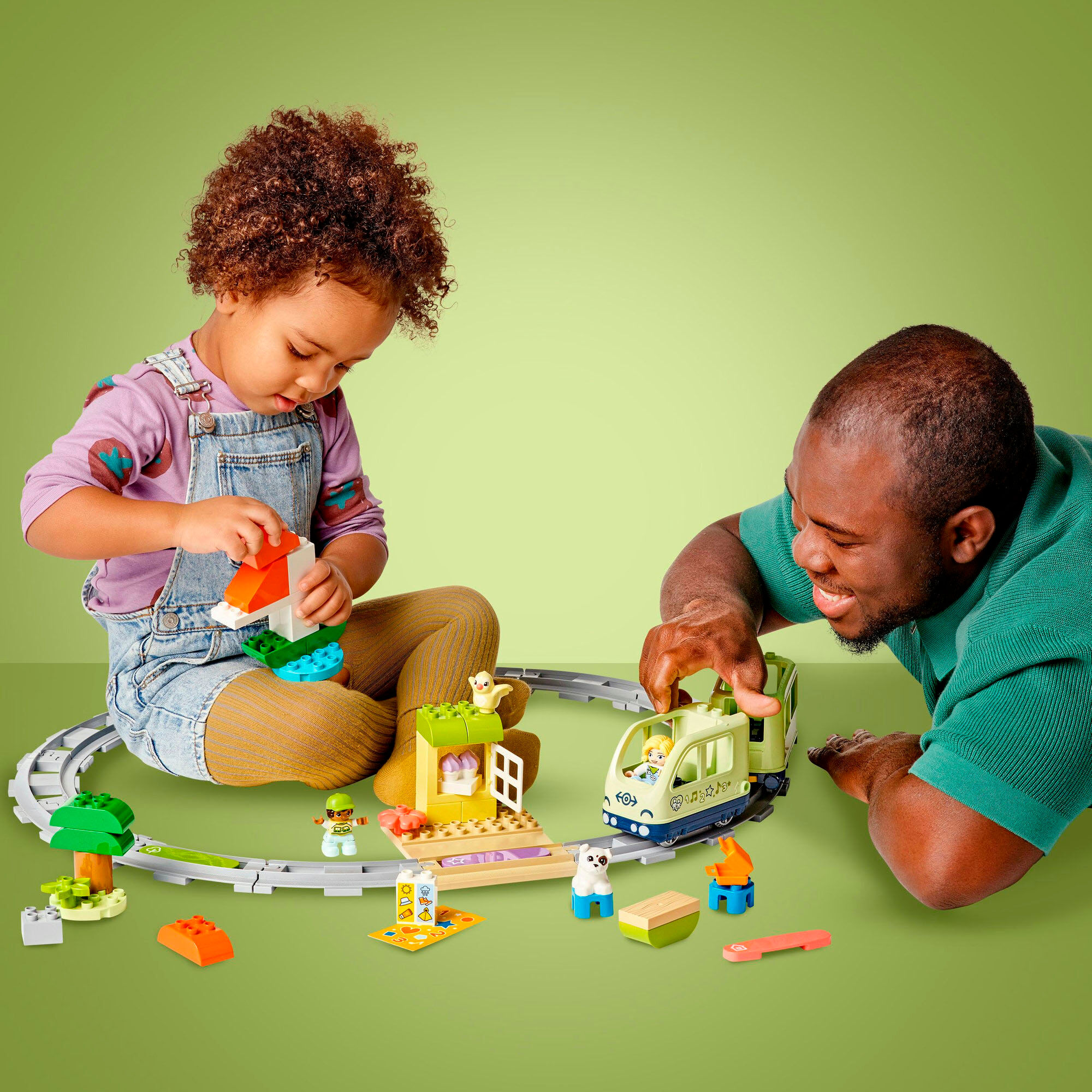 Konstruktionsspielsteine LEGO "Interaktive Abenteuer-Eisenbahn (10427), LEGO DUPLO Town", bunt, Spielbausteine, Kinder, Kunststoff, Konstruktionsspielsteine, mit Licht und Sound; Made in Europe