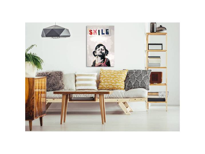 Malen nach Zahlen - Little Girl Leinen Grau 40 x 50cm