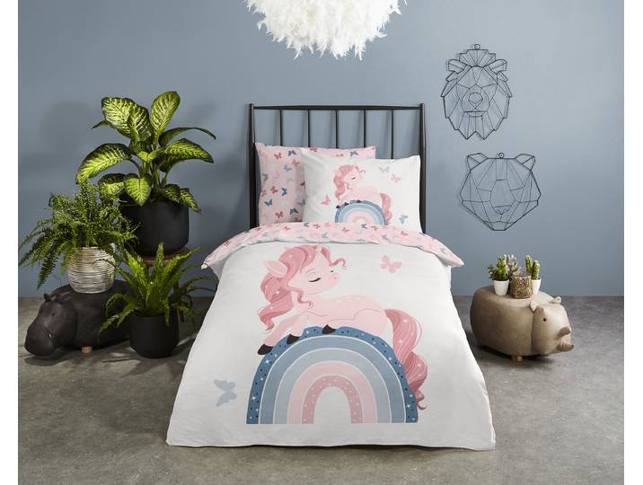 Linge de lit enfant Fiby Blanc/Rose foncé