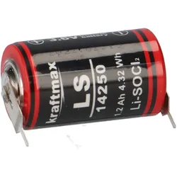 Kraftmax Li 3,6V Batterie mit Pins +/- LS14250 1/2 AA