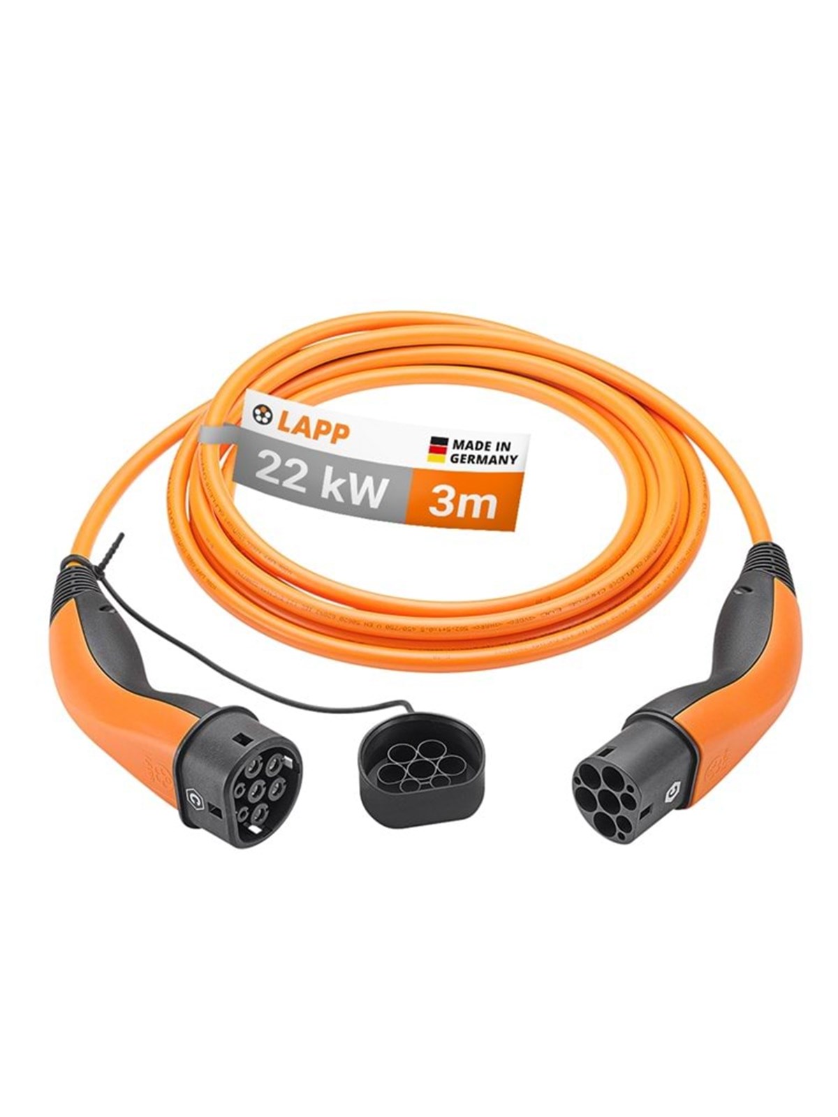 LAPP Type 2 Charging Cable, up to 22 kW, 3 m, orange
