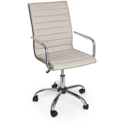 Bürostuhl Perth aus Kunstleder, modern und höhenverstellbar, taupe, mit Rollen und Armlehnen