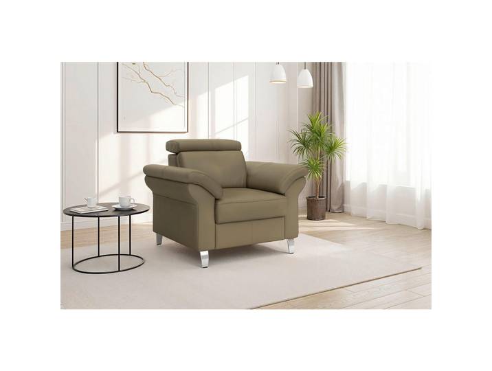 Sit & More Sessel Arngast E, Olivgrün, Metall, Echtleder, Nappaleder, 101x84x93 cm, gepolsterte Armlehnen, Wohnzimmer, Sessel, Sonstige Sessel
