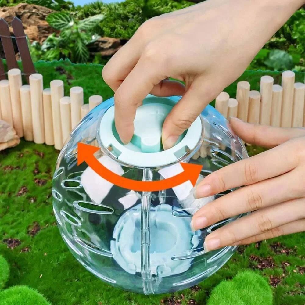 INF Hamster Laufrad Laufball – Sicherer und transparenter Trainingsball für kleine Haustiere L Grün