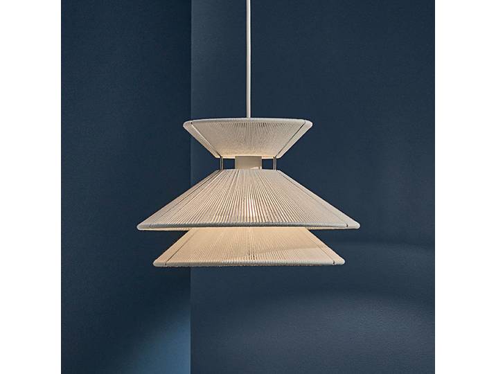 Kiku Suspension Ø35,5 Blanc - Frandsen - Salon / séjour - Design - Tissu / textile - Avec abat-jour