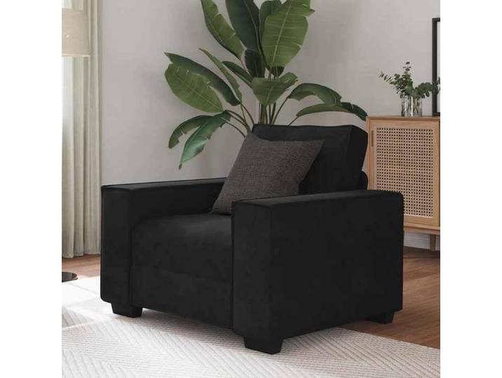Noir Canapé-chaise - KEETHE - Fauteuil SIMPLE - noir 60 cm velours LL1469