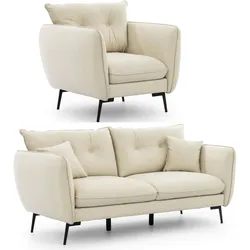 SITZGARNITUR 3+1 Nordloft Beige Samt
