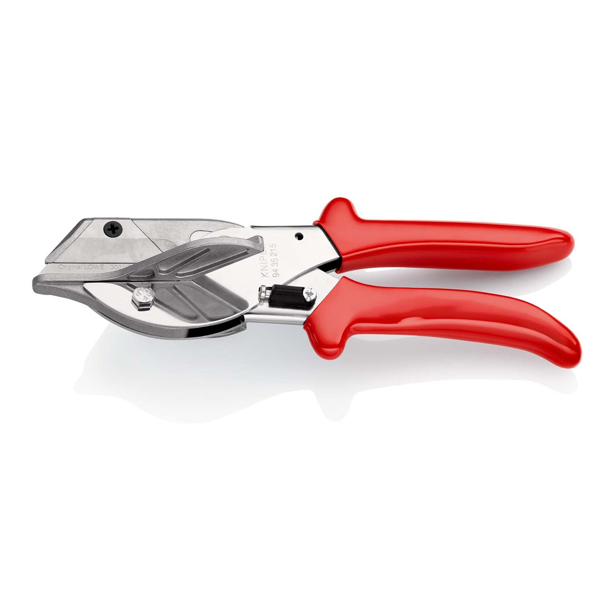 Knipex 94 35 215 Gehrungsschere für Kunststoff- und Gummiprofile mit Anschlagwinkel verchromt L215mm)