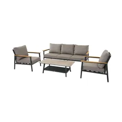 Siena Garden Gartenmöbel 4er-Set  Liguria ¦ grau ¦ Maße (cm): B: 75 H: 75