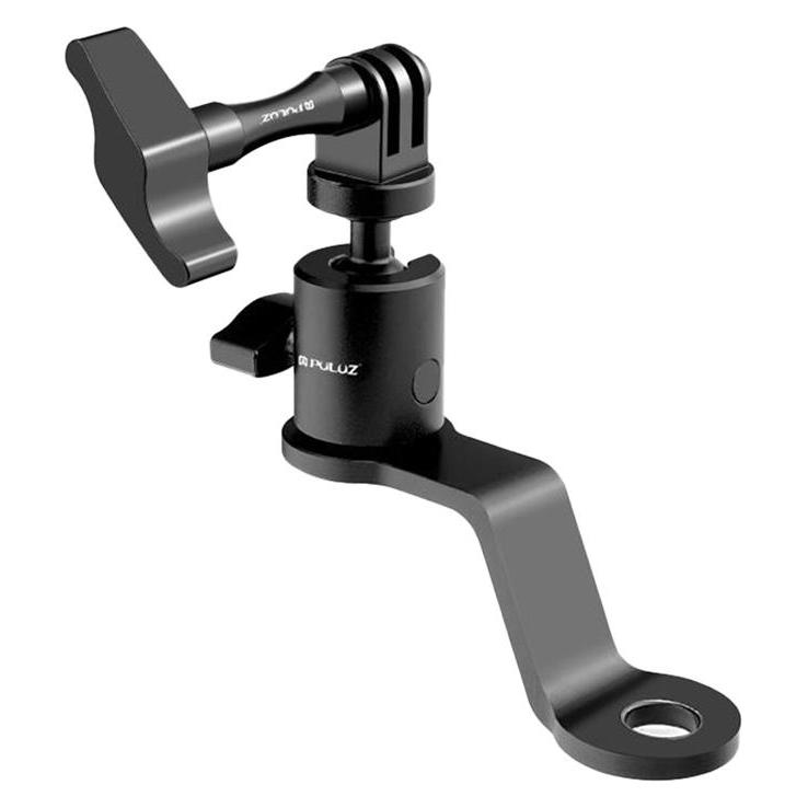 Puluz Aluminum Motorcycle Mirror Camera Mount (Black) (PU1056B)