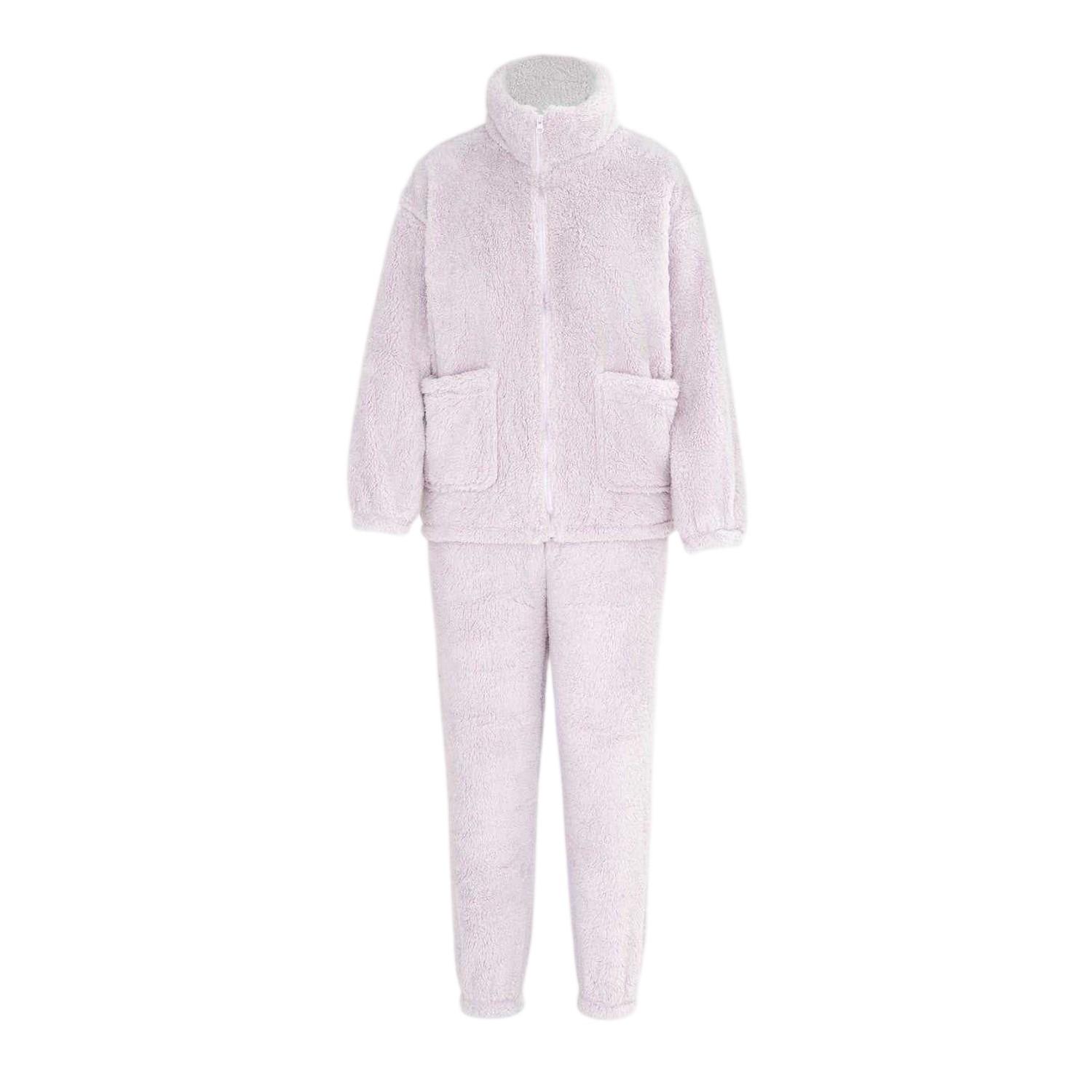 Miso Dames Sherpa Fleece Loungewear Set (Paars)