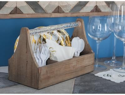 Studio 350 Wood Acrylic Wine Holder 12 inches wide, 7 inches high - 12 x 5 x 7