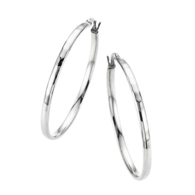 Paar Creolen FIRETTI "Schmuck Geschenk Basic,Klassisch", silber (edelstahlfarben), Ohrringe, Damen, 43mm, Edelstahl