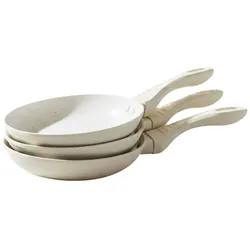 3 teiliges Pfannenset mit Antihaft-Marmorbeschichtung - ø20/24/28 cm, Induktionsgeeignet