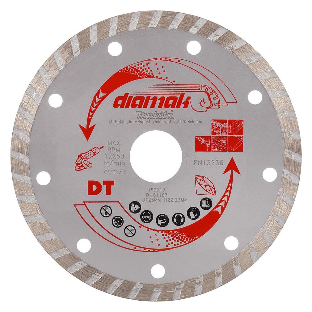 Makita Diamant-Turboscheibe zum Nass- und Trockenschneiden von Beton, 125 mm, Diamak, Serie (D-61167) (D-61167)