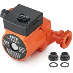 VEVOR Heizungspumpe Umwälzpumpe Pumpe Gusseisen 220 V 72 W, 50l/min Max. Durchflussrate, 4m Max. Förderhöhe, 1-1/2 Zoll Gewindeanschluss, Temperaturbereich Von 2 °C Bis 110 °C, Drei Einstellbare Durchflussraten, Geräuscharm
