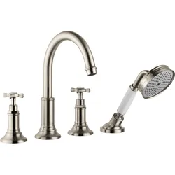 hansgrohe AXOR Montreux 4-Loch Fliesenrandarmatur, 16544820, Farbe: Brushed Nickel