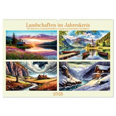 Landschaften im Jahreskreis (Wandkalender 2026 DIN A2 quer), CALVENDO Monatskalender