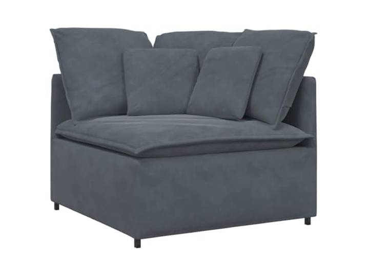 KTHLBRH Modulares Sofa 400 cm Samt Dunkelgrau 5 Abschnitte Metallrahmen, Schaumstoffpolsterung, konfigurierbares Design, 2 zentrale + 3 Ecken