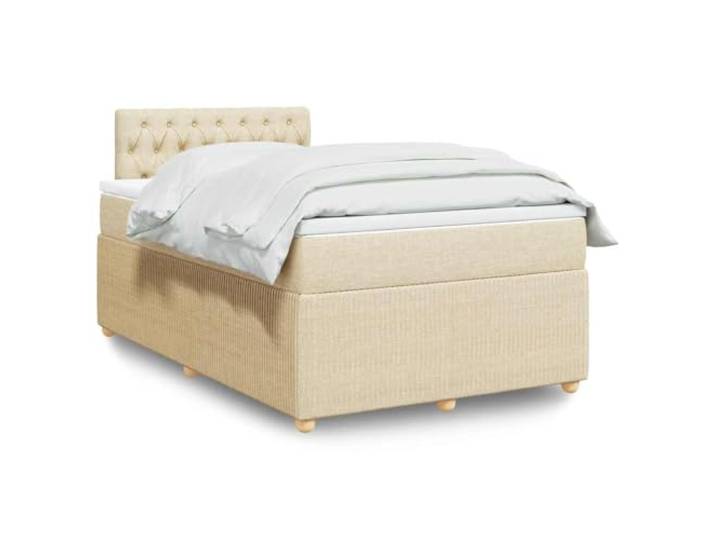 RJPLMFV Lattenrost mit Matratze, cremefarben, 120 x 200 cm, Stoff Individuelle Taschenfedern, abnehmbarer Bezug, waschbar, individuelle Unterstützung, reduziert die Bewegung