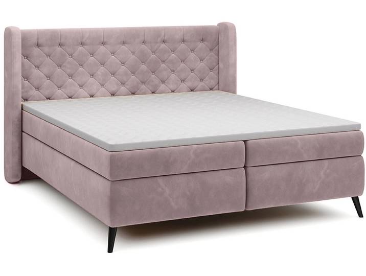 Boxspringbett WERNIGHT MADISON rosa 180x200cm weich
