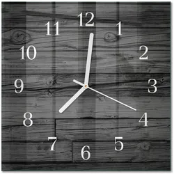 WANDUHR aus Glas 30x30 cm - Holz