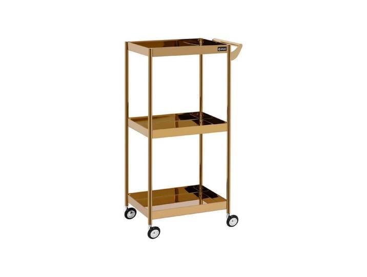 Physa Rollwagen Kosmetikwagen golden 3 Ablagen 4 Räder 30kg Arbeitswagen Beistellwagen