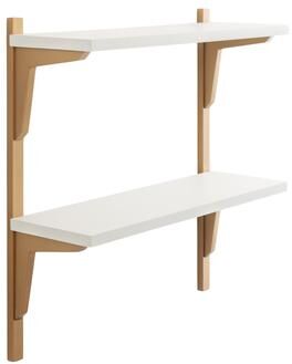 Kate and Laurel Meridien Mid-Century Wall Shelves