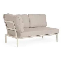 Gartenmodulsofa Gerald aus Aluminium, modernes Eck-Element, beige Pelikan, abnehmbarer Bezug