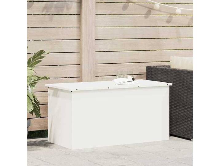 ELORAN Stockage Rangement - Coffre de rangement de jardin - Acier galvanisé - 220 L - Blanc - 100x50 5x50 cm 35795