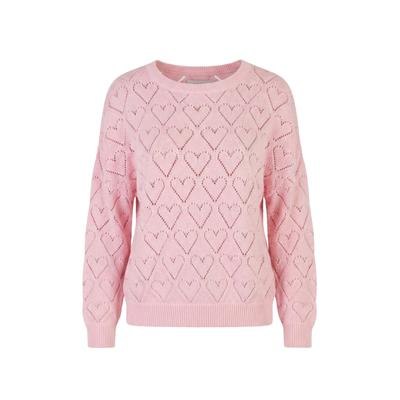 Sweater KLEINIGKEIT "Kleinigkeit Love is all around Crewneck", Damen, Gr. L, rosa (pink lemonade), 100% Baumwolle, bedruckt, Rundhals, Sweatshirts Sweater