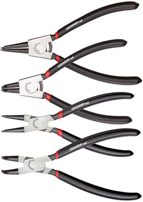 Pince Gedore rouge pour circlips, série droite + fil 90° 4pcs ; Gedore Red (3301156)