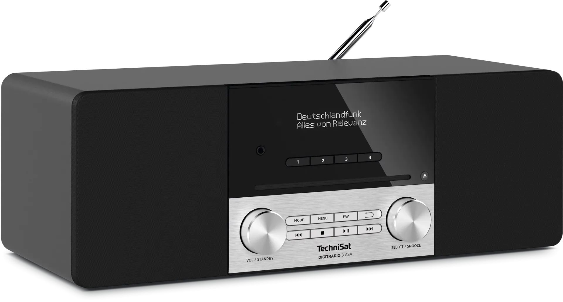 TechniSat DigitRadio 3 ASA DAB+/UKW Radio Bluetooth (Schwarz/Silber) 0000/3984