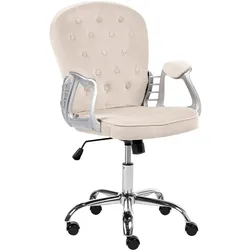 SCHREIBTISCHSTUHL Samtstoff Taupe Princess