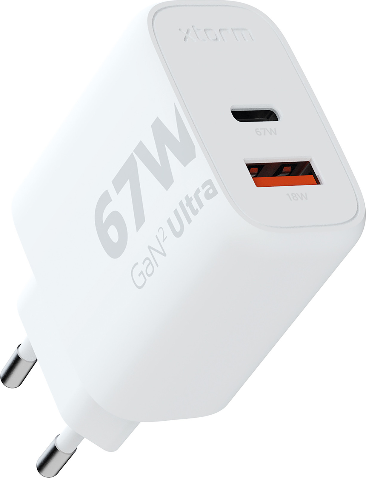 Xtorm GAN2 Ultra Adapter 67W Universele Snellader met USB-C en USB-A - Wit