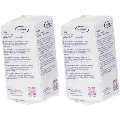 Vliesstoff-Kompressen unsteril 5x5 cm 4fach 2x 2x100 St Kompressen