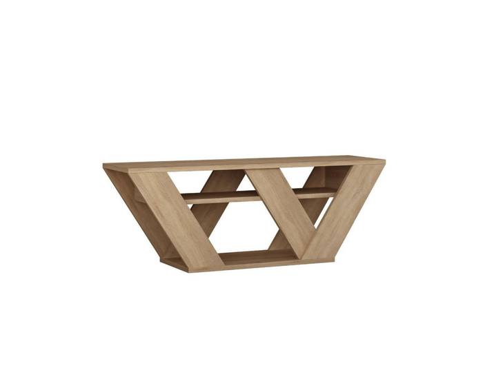 Calicosy Tv-Möbel 3 Regale L110 cm - Pipralla, Eichefarben, 30x40x110 cm, Wohnzimmer, TV Möbel, Lowboards, Lowboards stehend