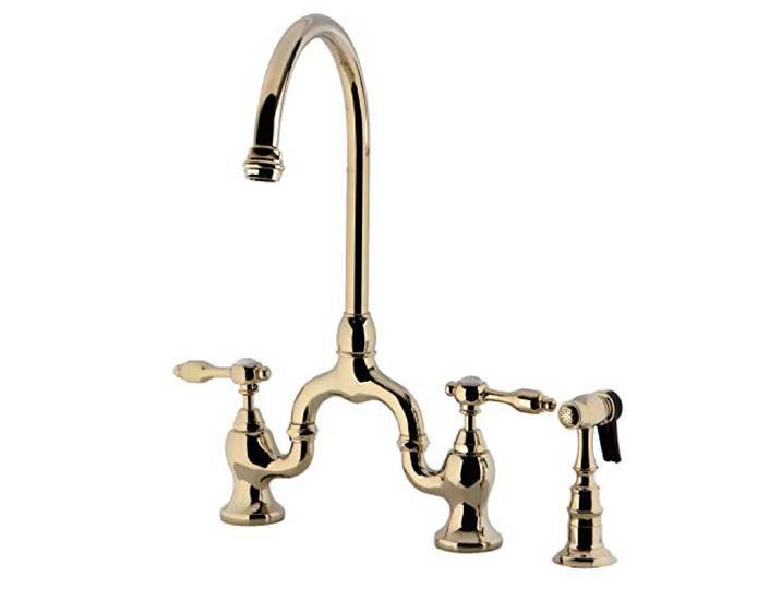 Kingston Brass KS7792TALBS Brücke Küchenarmatur Sprühgerät, poliertes Messing