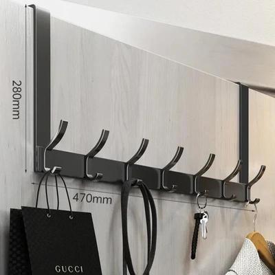 Uplifted Finds Hooks Over The Door Home Organizer Rack black 7 Hooks