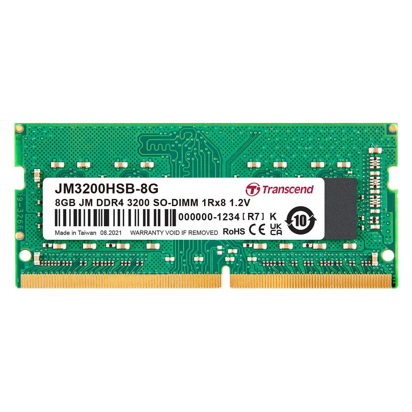 Transcend SO DDR4 PC 3200 CL22 JetRam, JM3200HSB-8G (1 x 8GB, 3200 MHz, DDR4-RAM, SO-DIMM) (JM3200HSB-8G)
